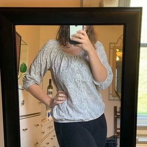 🍁 2/$20❕Cute Cream Paisley Button Up 3/4 Sleeve